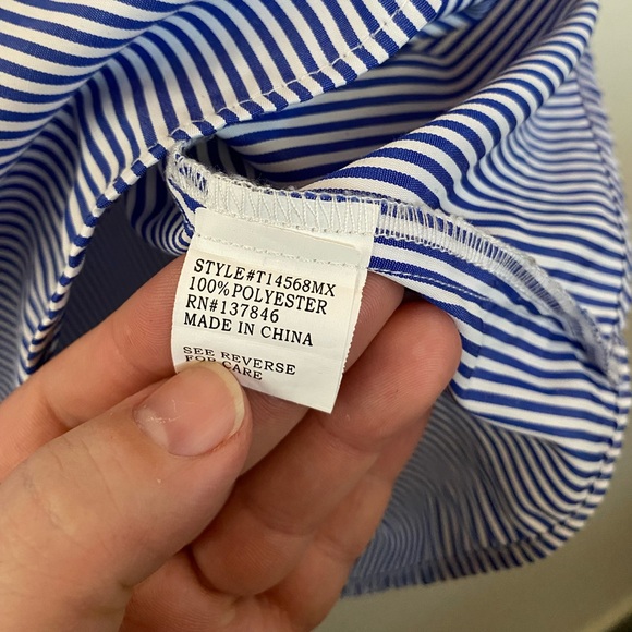 Roommates striped off the shoulder cinched neckline blouse - Picture 3 of 3